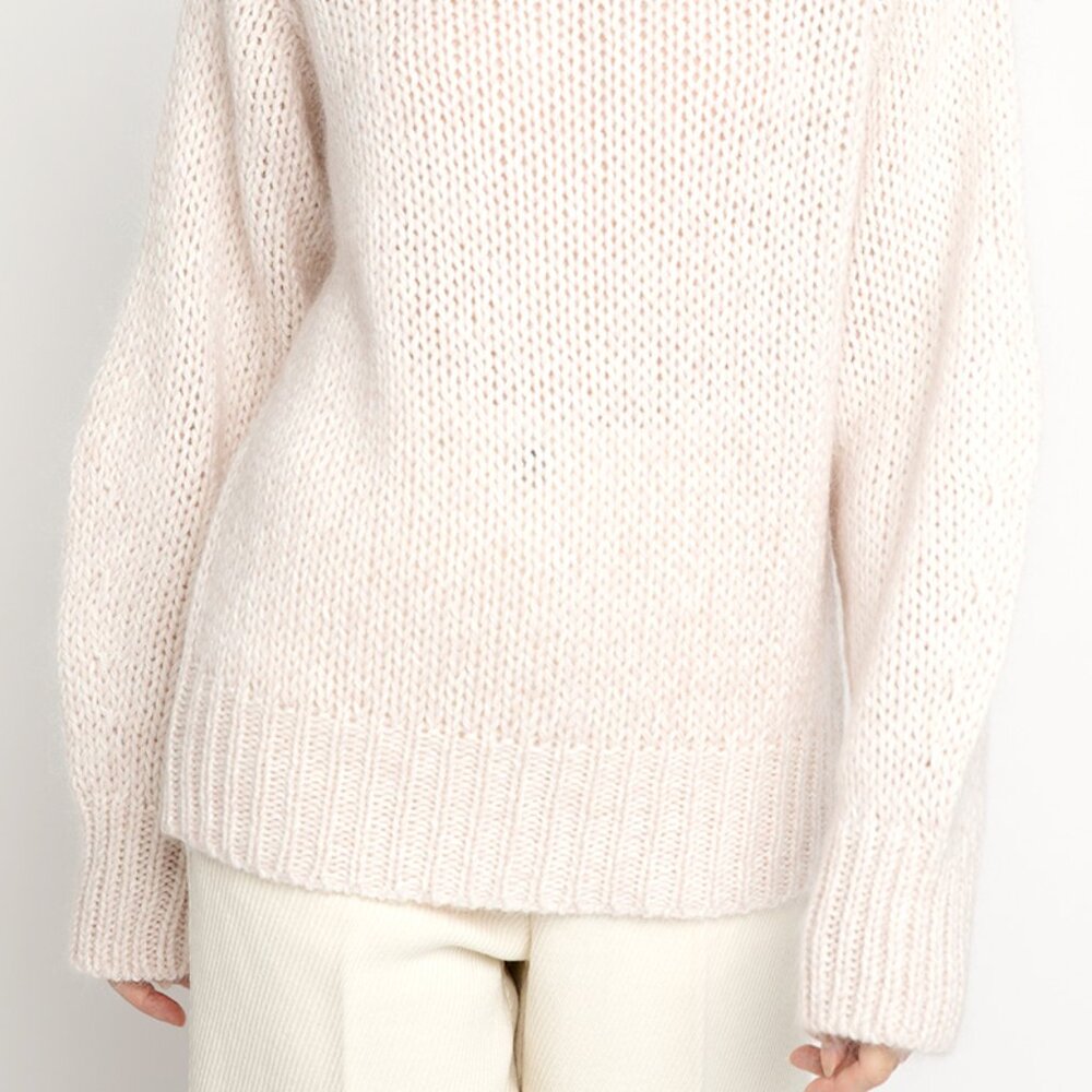 FORTE FORTE Mouliné Mohair Turtleneck Sweater in Blush - Picture 2 of 9